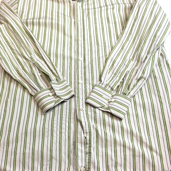 Isaia Striped Cotton Button Up Mens Size 44 Neck 17.5 - Picture 4 of 8